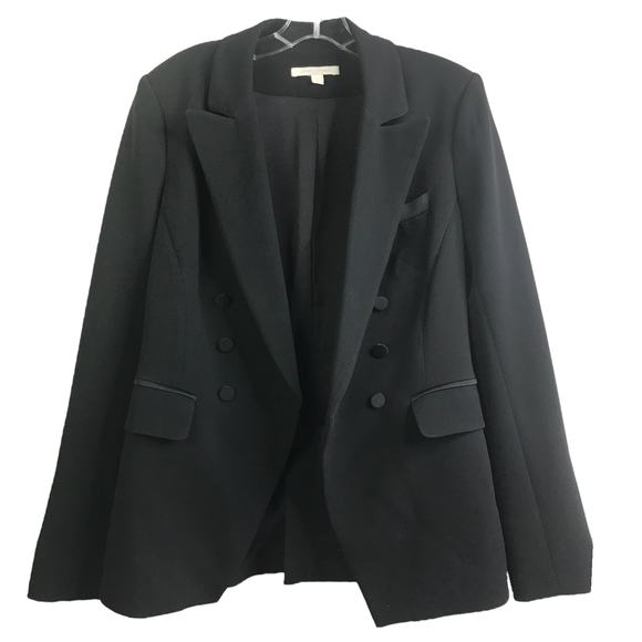 Jonathan Simkha‎ Womens Black Tuxedo jacket satin trim / buttons - Picture 1 of 13